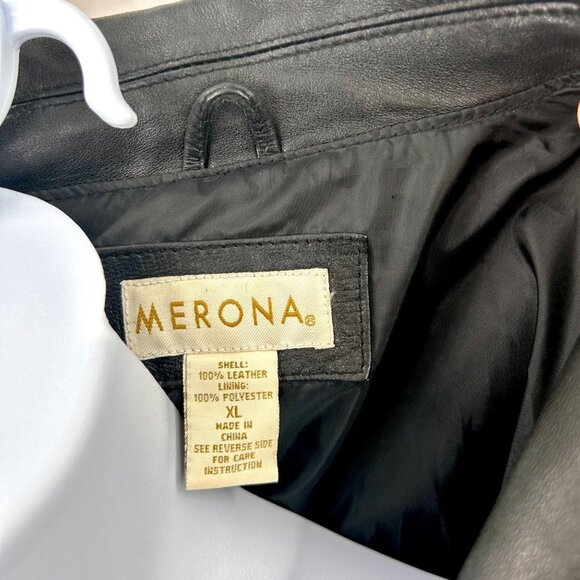 SUPER SOFT MERONA BLACK LEATHER JACKET XL - Picture 3 of 3